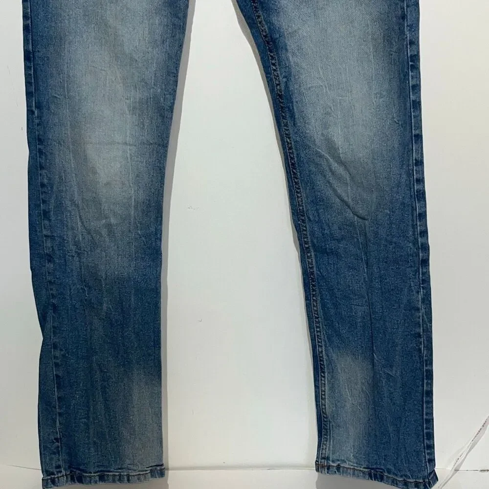 Six Lincoln Mens Blue Denim Stretch Slim Fit Skinny Jeans Medium Wash Size 30/32